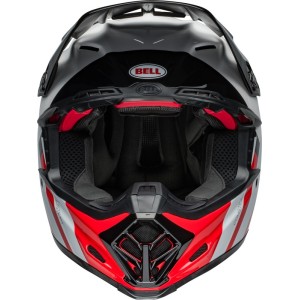 Casque BELL Moto-9S Flex Hello Cousteau Stripes Rouge Blanc