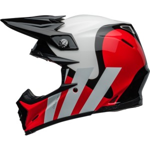 Casque BELL Moto-9S Flex Hello Cousteau Stripes Rouge Blanc