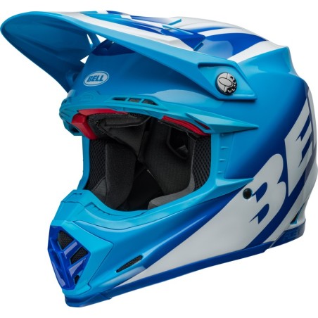 Casque BELL Moto-9S Flex Rail Bleu Blanc