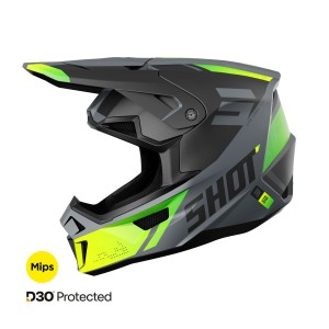 Casque cross Shot 2025 Lite Ultra - Jaune Fluo Mat