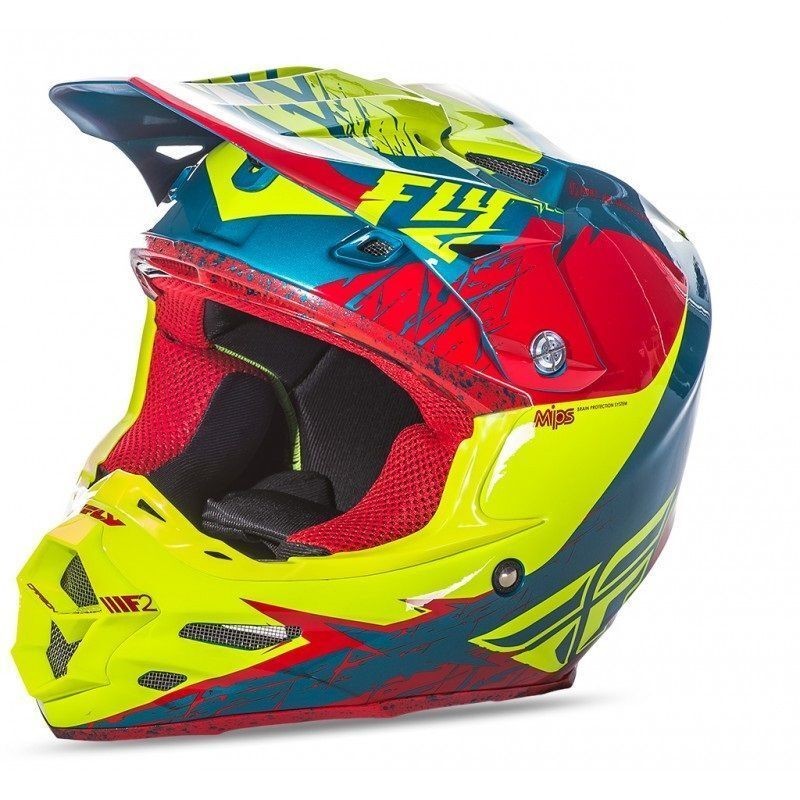Casque FLY RACING F2 Carbon Mips Retrospec Rouge Casque FLY RACING F2 Carbon Mips Retrospec Rouge