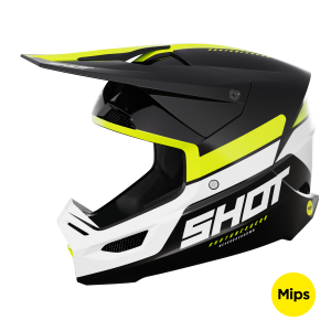 Casque cross Shot 2024 Race Iron - Jaune Glossy