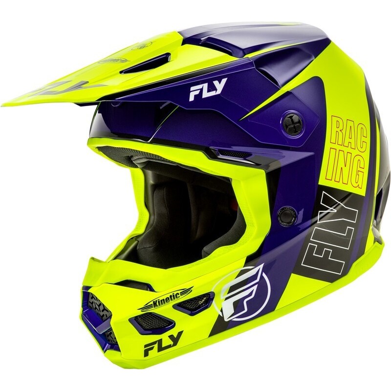 Casque FLY RACING Kinetic Rally Bleu Jaune