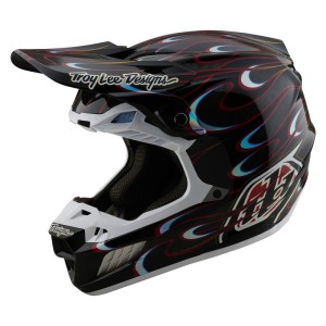 Casque TROY LEE DESIGNS SE5 Carbon Torched Noir Rouge