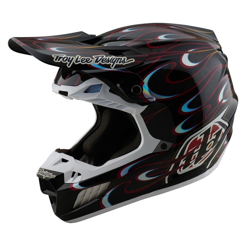 Casque TROY LEE DESIGNS SE5 Carbon Torched Noir Rouge