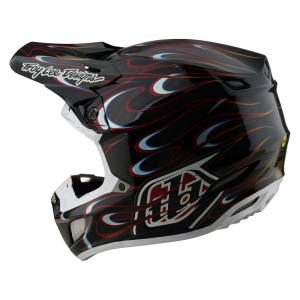 Casque TROY LEE DESIGNS SE5 Carbon Torched Noir Rouge