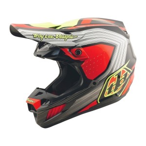 Casque TROY LEE DESIGNS SE5 Composite Stripes Noir Infra Rouge
