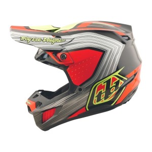 Casque TROY LEE DESIGNS SE5 Composite Stripes Noir Infra Rouge