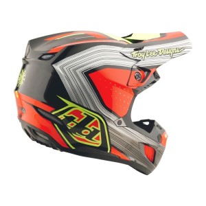 Casque TROY LEE DESIGNS SE5 Composite Stripes Noir Infra Rouge