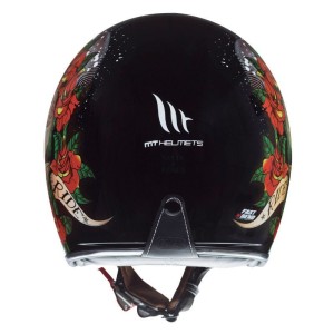 Casque MT LE MANS 2 SV A1 Skull & Roses A1 Noir brillant