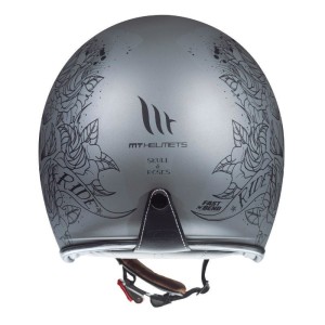 Casque MT LE MANS 2 SV A1 Skull & Roses A2 Argent Mat