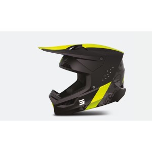 Casque cross Shot Race Camo - Jaune Fluo Matt
