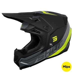 Casque cross Shot 2024 Core Custom - Jaune fluo Mat