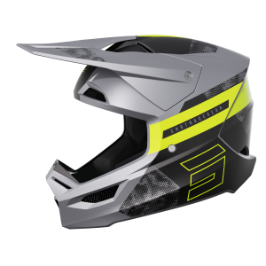 Casque cross Shot 2024 Furious Patrol - Gris Jaune Mat