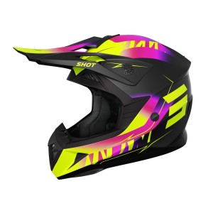 Casque cross Shot 2025 Pulse X-trem - Rose Jaune Fluo Mat