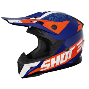 Casque cross Shot 2024 Pulse Airfit - Bleu Blanc Glossy