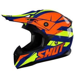 Casque cross Shot PULSE REVENGE 2025 - Bleu / Orange Glossy
