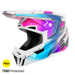 Casque cross Shot Lite Racing 2026 - Blanc/Rose Satin