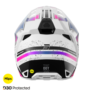 Casque cross Shot Lite Racing 2026 - Blanc/Rose Satin Casque cross Shot Lite Racing 2026 - Blanc/Rose Satin