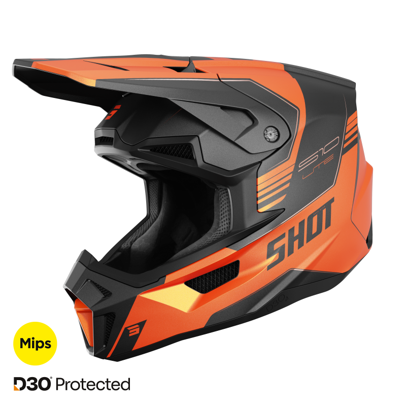 Casque cross Shot Lite S10 2026 - Orange Mat Casque cross Shot Lite S10 2026 - Orange Mat