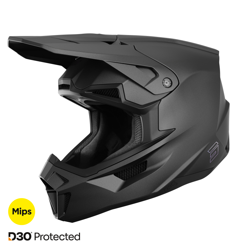 Casque cross Shot Lite Solide 2026 - Noir Mat Casque cross Shot Lite Solide 2026 - Noir Mat