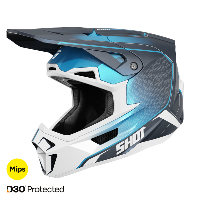 Casque cross Shot Lite Challenger 2026 - Bleu Mat Casque cross Shot Lite Challenger 2026 - Bleu Mat