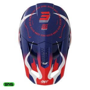 Casque SHOT 2026 Speed Beast Bleu Rouge Satin