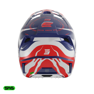 Casque SHOT 2026 Speed Beast Bleu Rouge Satin