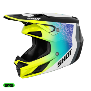 Casque cross Shot Speed Hybrid 2026 - Jaune Fluo Brillant