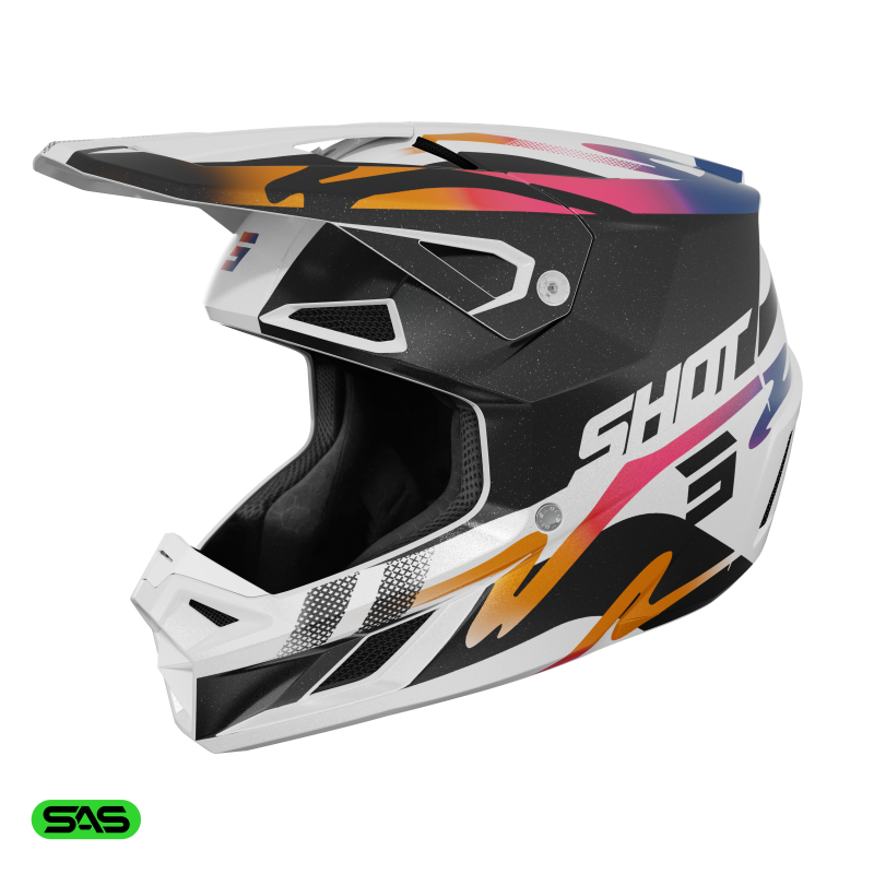 Casque SHOT 2026 Speed Wave Noir Blanc Satin Casque SHOT 2026 Speed Wave Noir Blanc Satin