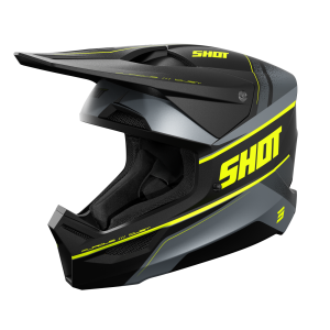 Casque cross Shot Furious Dust 2026 - Jaune Fluo Mat