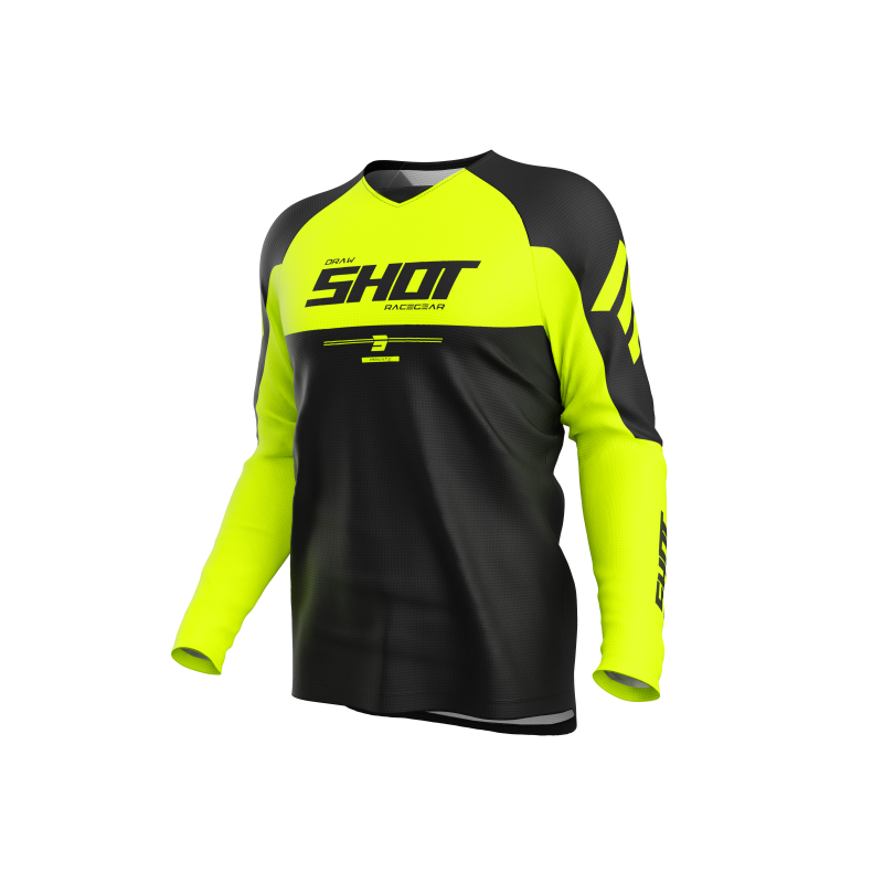 Maillot SHOT 2026 Draw Private Jaune Fluo Maillot SHOT 2026 Draw Private Jaune Fluo
