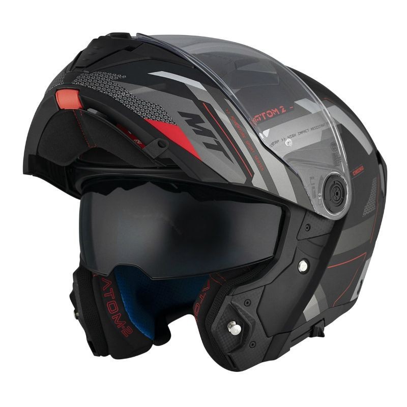 Casque modulable MT ATOM 2SV BAST Noir Gris Mat