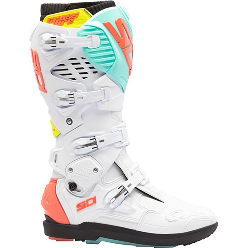 Bottes SIDI Crossfire 3 SRS Blanc Mint Coral Bottes SIDI Crossfire 3 SRS Blanc Mint Coral