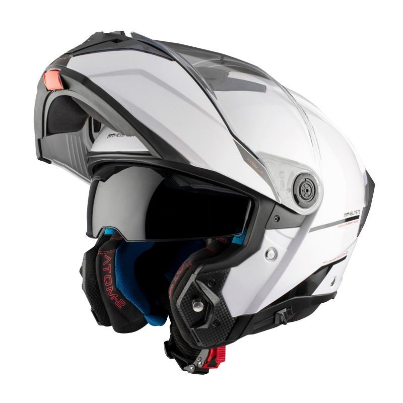 Casque modulable MT ATOM 2SV Uni Blanc Brillant