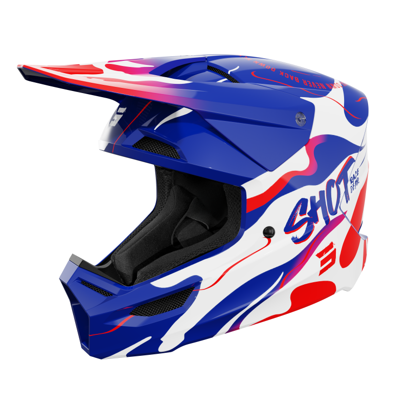Casque enfant SHOT 2026 Furious Beast Bleu Rouge Brillant Casque enfant SHOT 2026 Furious Beast Bleu Rouge Brillant