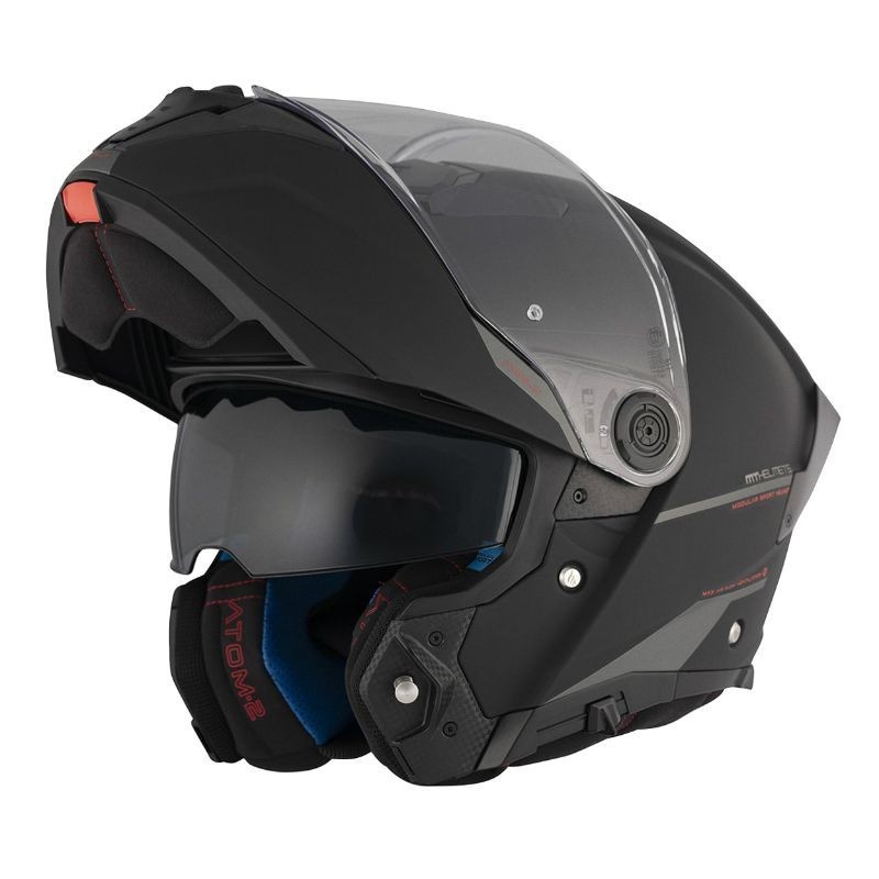 Casque modulable MT ATOM 2SV Uni Noir Mat