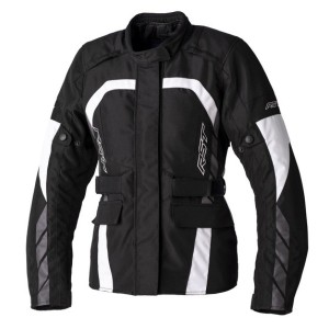Blouson femme RST Alpha 5 CE textile Noir Blanc