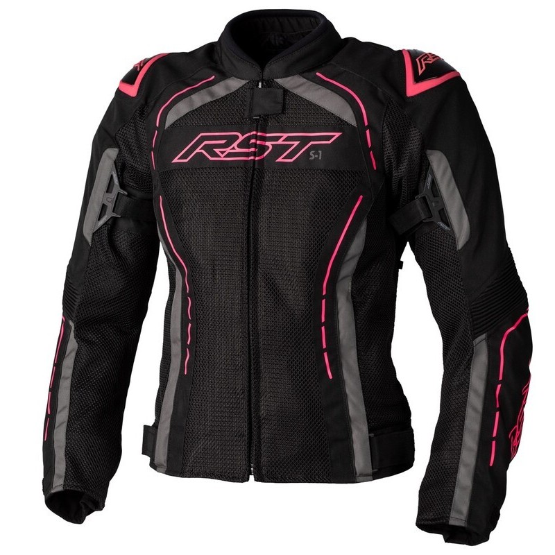 Blouson femme RST S-1 Mesh CE textile Noir Rose Blouson femme RST S-1 Mesh CE textile Noir Rose