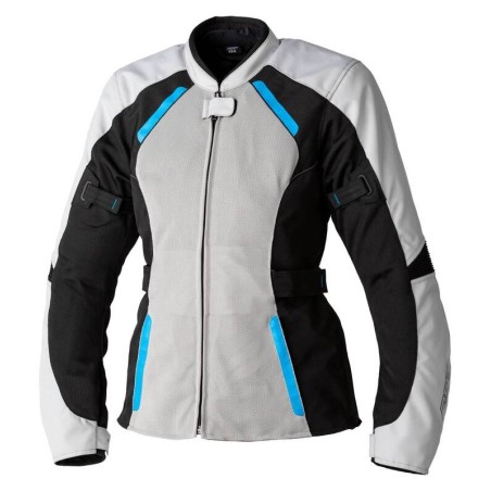 Blouson femme RST Ava Mesh CE textile argent bleu