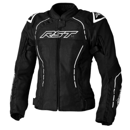 Blouson femme RST S1 Mesh CE textile noir blanc