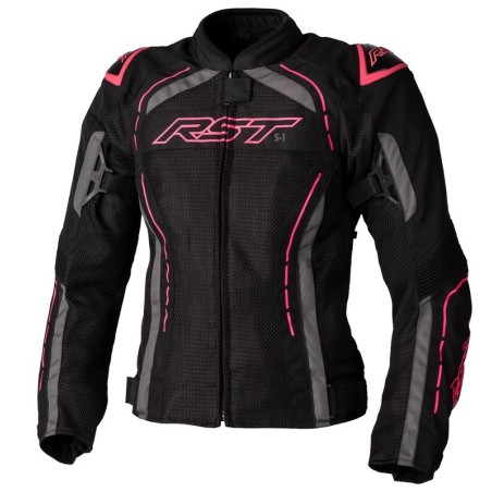 Blouson femme RST S1 Mesh CE textile noir rose