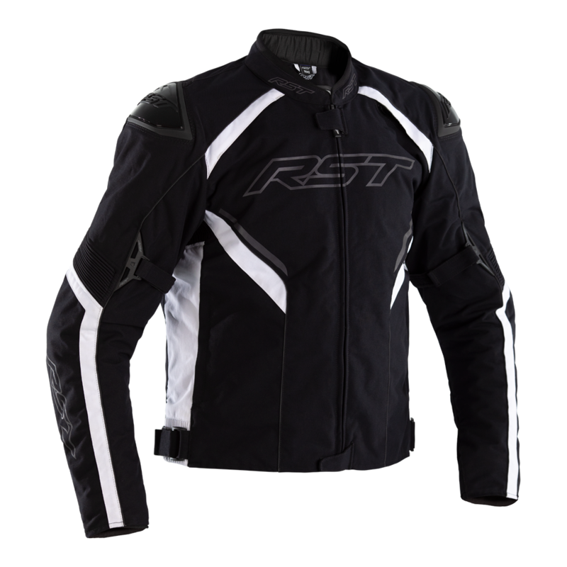 Blouson RST Sabre CE textile Noir Blanc Blouson RST Sabre CE textile Noir Blanc