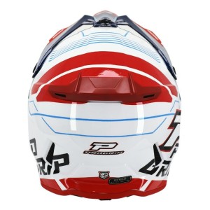 Casque Cross PROGRIP 3080 Adventure Blanc Bleu Rouge