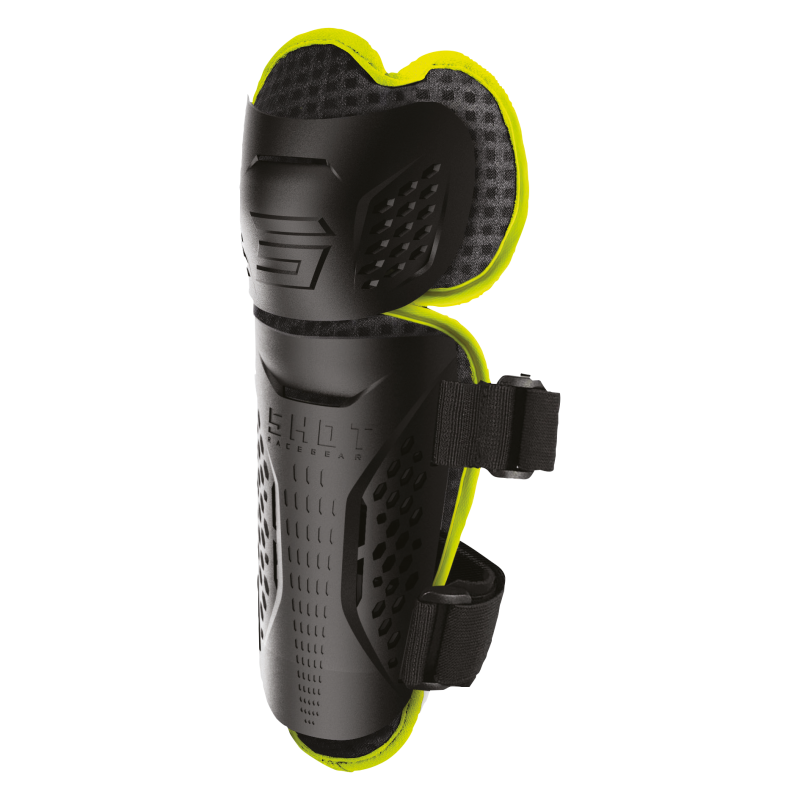 Genouillères Enfant SHOT 2026 Optimal 2.0 Noir Jaune Fluo TU