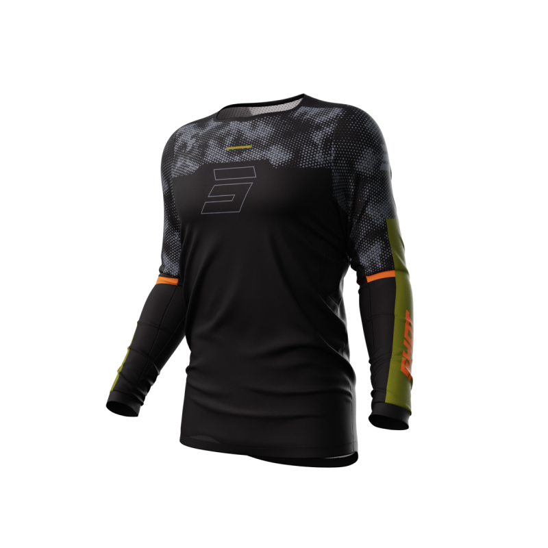 Maillot SHOT 2024 Contact Patrol Noir Kaki Maillot SHOT 2024 Contact Patrol Noir Kaki
