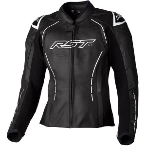 Veste cuir femme RST S-1 CE Noir Blanc