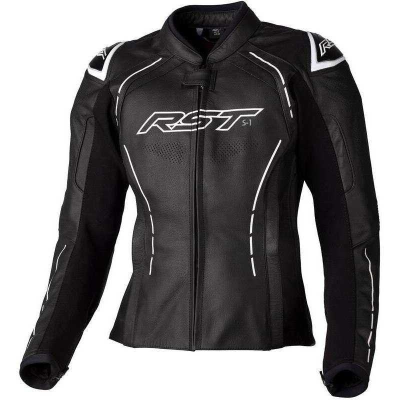 Veste cuir femme RST S-1 CE Noir Blanc Veste cuir femme RST S-1 CE Noir Blanc