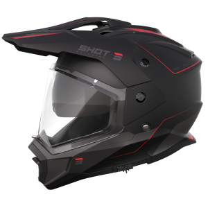 Casque SHOT 2026 Trek Max Vision Rally Noir Rouge Mat