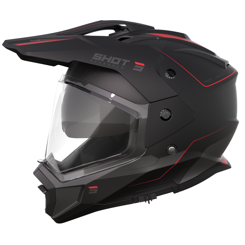 Casque SHOT 2026 Trek Max Vision Rally Noir Rouge Mat